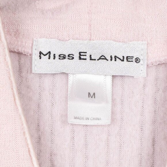 Miss Elaine Robe M Womens Pink Zip Up Embroidered Long Sleeve Pockets Tassel - Picture 6 of 7
